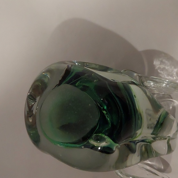 Vtg Cute Kerry Glass of Ireland Hand-blown Swirled Green Pig Figurine/paperweigh - Picture 5 of 6